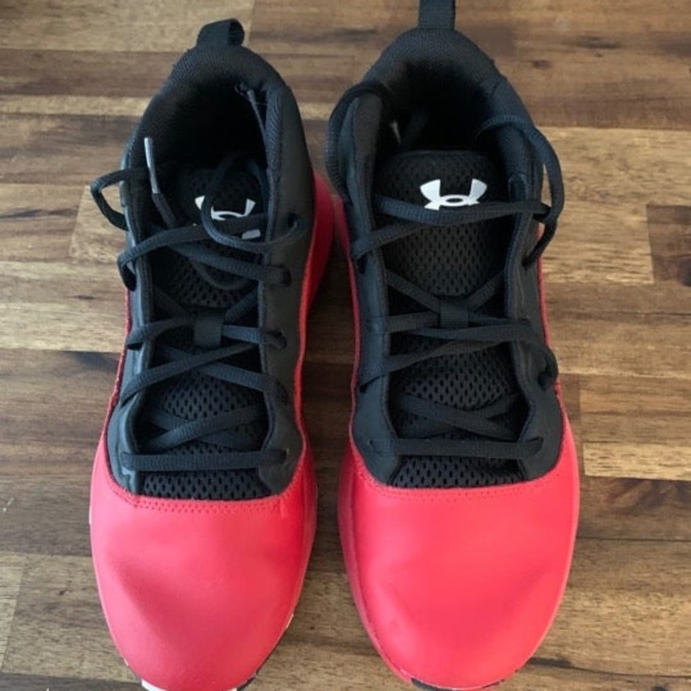 Under Armour Lockdown Basketball Shoes Red/Black Size 4.5Y EUC
